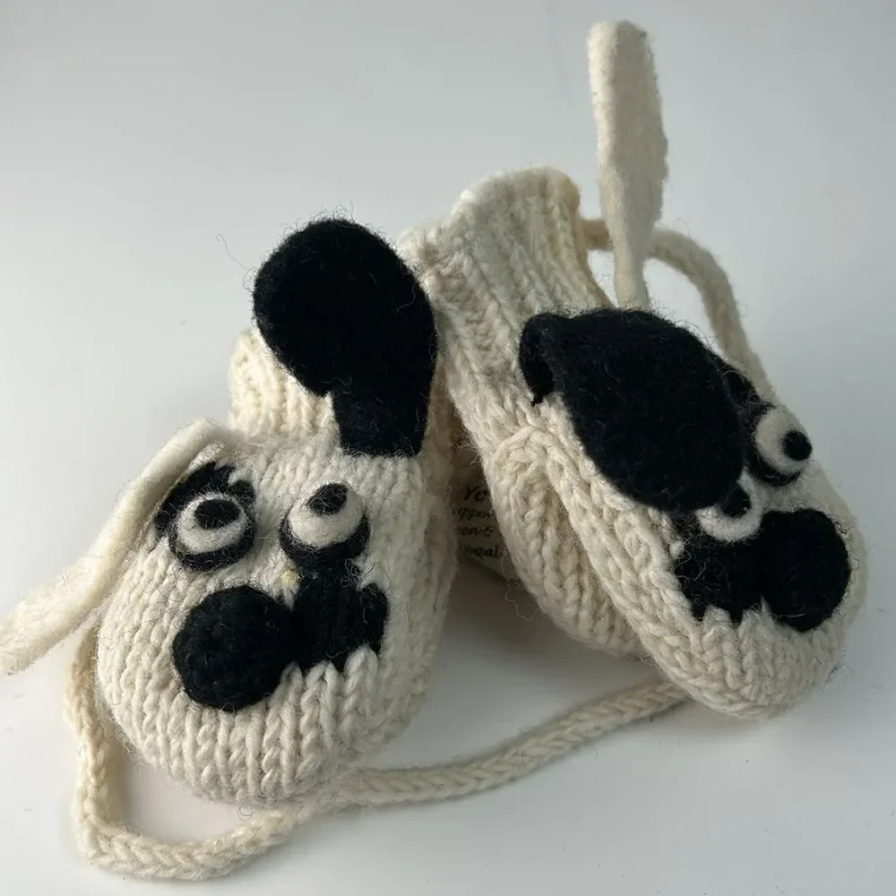 NWT NIRVANNA DESIGNS PUPPY2 Hand Made in Nepal Wool gloves mittens small age 1-3
